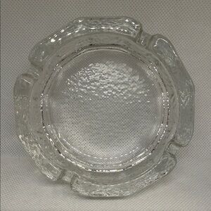 Scandinavian AshTray Iceberg Glass Dish 4 Inches Vintage MCM